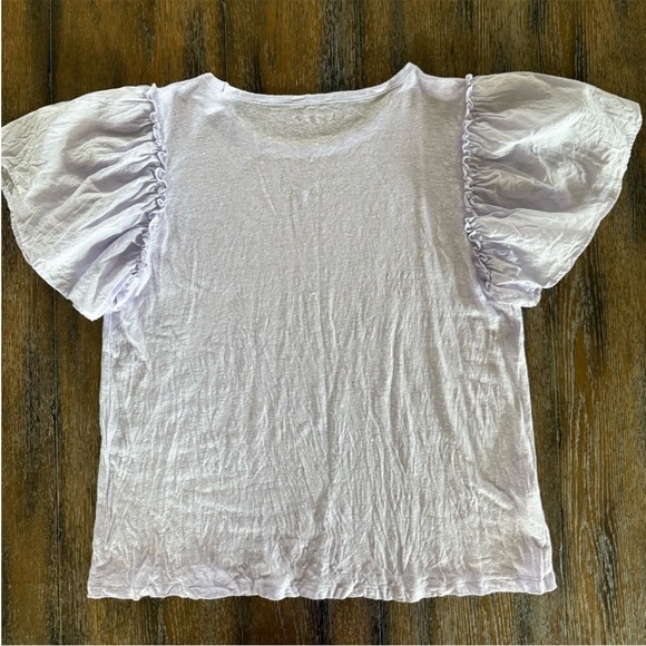 Loft linen light purple tshirt blouse women’s small boho - Picture 3 of 6